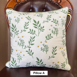 Spring Flower Sofa Decorative Pillows, Farmhouse Decorative Throw Pillows, Embroider Flower Cotton Pillow Covers, Flower Decorative Throw Pillows for Couch-HomePaintingDecor