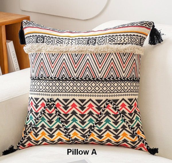 Geometric Modern Pillows, Decorative Throw Pillows for Living Room, Bohemian Decorative Sofa Pillows, Oriental Square Pillows for Couch-HomePaintingDecor