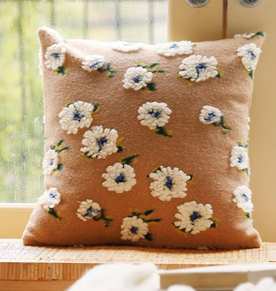 Contemporary Modern Sofa Pillows, Square Modern Throw Pillows for Couch, Flower Decorative Pillow Covers, Decorative Pillows for Bedroom-HomePaintingDecor