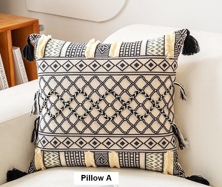 Geometric Modern Pillow Covers, Oriental Square Pillows for Bedroom, Bohemian Decorative Sofa Pillows, Decorative Throw Pillows for Couch-HomePaintingDecor