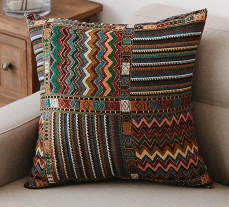 Geometric Pattern Chenille Throw Pillow for Couch, Bohemian Decorative Sofa Pillows, Decorative Throw Pillows for Living Room-HomePaintingDecor