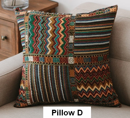 Large Decorative Throw Pillows, Bohemian Decorative Sofa Pillows, Geometric Pattern Chenille Throw Pillow for Living Room-HomePaintingDecor