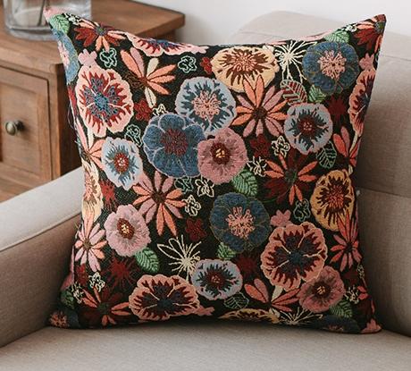 Geometric Pattern Chenille Throw Pillow for Couch, Bohemian Decorative Sofa Pillows, Decorative Throw Pillows for Living Room-HomePaintingDecor