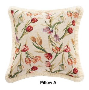 Tulip Flower Pillow Covers, Large Flower Decorative Pillows for Bedroom, Decorative Sofa Pillows for Couch, Farmhouse Decorative Pillows-HomePaintingDecor