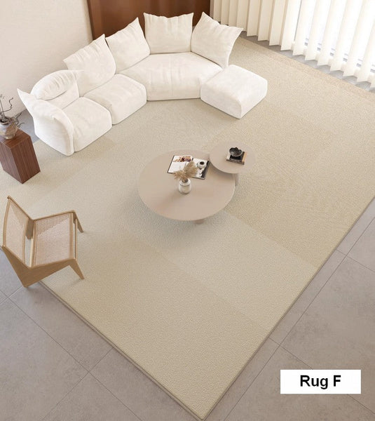 Unique Contemporary Modern Rugs, Large Cream Color Geometric Carpets, Abstract Modern Rugs for Living Room, Soft Modern Rugs under Dining Room Table-HomePaintingDecor
