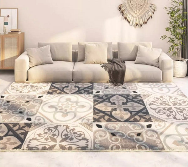 Modern Runner Rugs Next to Bed, Contemporary Rug Ideas for Living Room, Hallway Modern Runner Rugs, Extra Large Modern Rugs for Dining Room-HomePaintingDecor