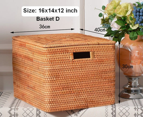 Storage Baskets for Toys, Rectangular Storage Basket for Shelves, Storage Basket with Lid, Storage Baskets for Bathroom, Storage Baskets for Clothes-HomePaintingDecor