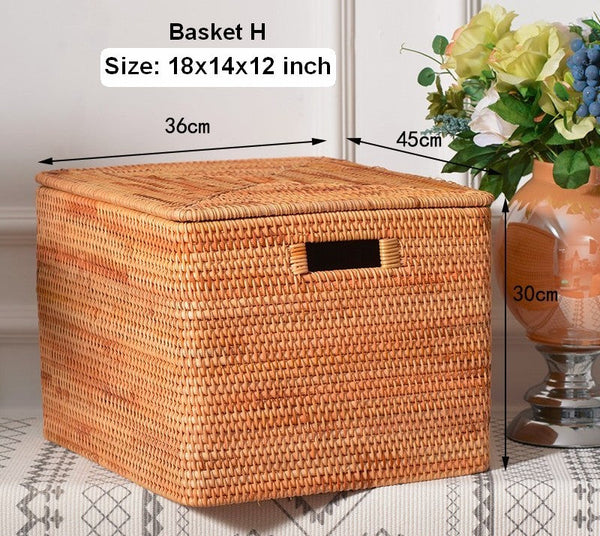 Storage Baskets for Bedroom, Extra Large Storage Basket for Clothes, Rectangular Storage Baskets, Storage Basket for Shelves-HomePaintingDecor