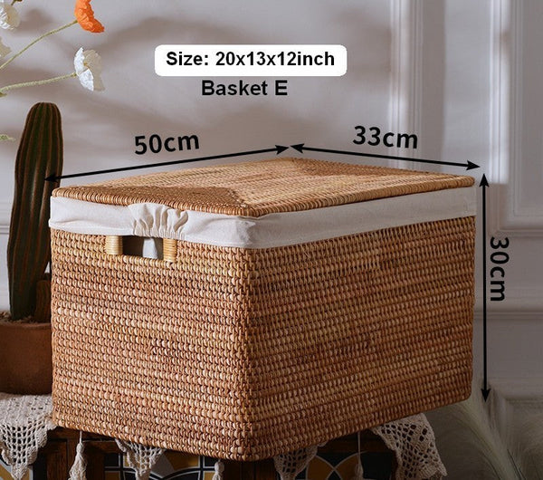 Storage Baskets for Toys, Rectangular Storage Basket for Shelves, Storage Basket with Lid, Storage Baskets for Bathroom, Storage Baskets for Clothes-HomePaintingDecor