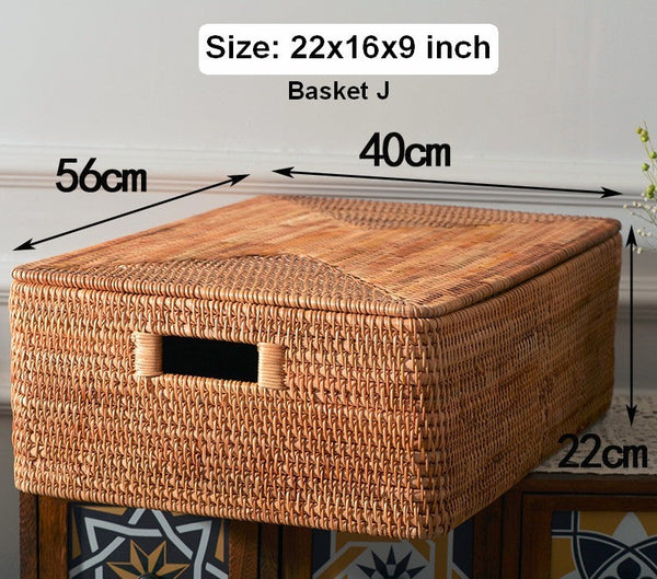 Storage Baskets for Bedroom, Extra Large Storage Basket for Clothes, Rectangular Storage Baskets, Storage Basket for Shelves-HomePaintingDecor