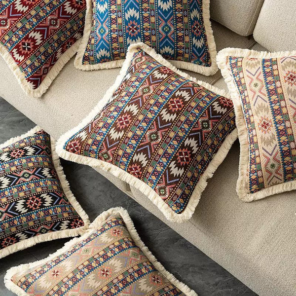 Bohemian Decorative Sofa Pillows for Living Room, Oriental Throw Pillow for Couch, Modern Geometric Decorative Throw Pillows for Bedroom-HomePaintingDecor