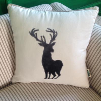 Embroider Elk Cotton Pillow Cover, Decorative Throw Pillow, Sofa Pillows, Home Decor-HomePaintingDecor