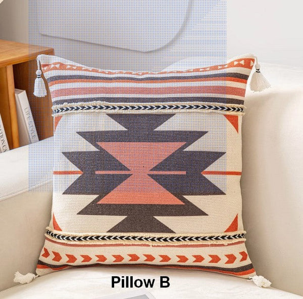 Bohemian Decorative Sofa Pillows, Geometric Modern Pillow Covers, Square Pillows for Couch, Oriental Decorative Throw Pillows for Living Room-HomePaintingDecor