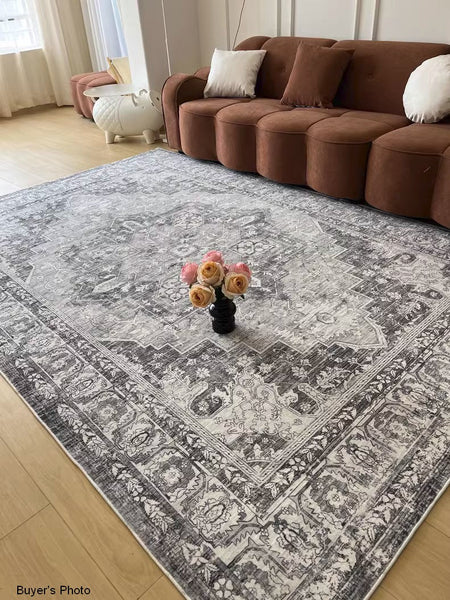 Gray Persain Rugs for Bedroom, Traditional Persian Rug, Vintage Area Rugs for Dining Room, Extra Large Vintage Persian Rugs, Oversized Area Rugs for Living Room-HomePaintingDecor