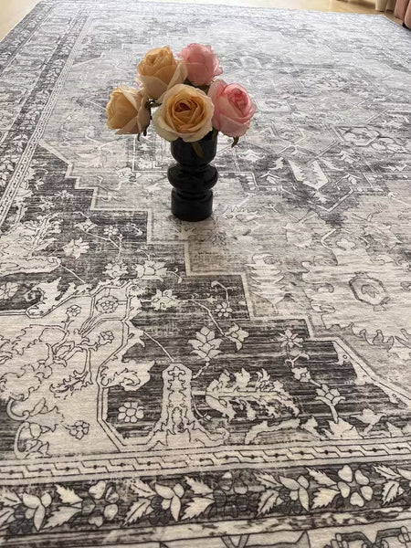 Gray Persain Rugs for Bedroom, Traditional Persian Rug, Vintage Area Rugs for Dining Room, Extra Large Vintage Persian Rugs, Oversized Area Rugs for Living Room-HomePaintingDecor