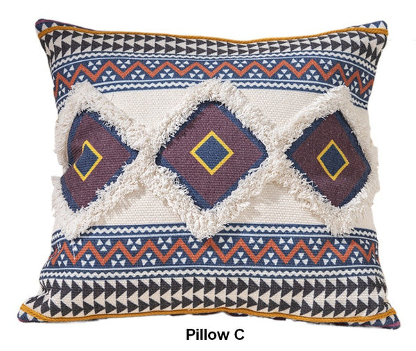 Bohemian Decorative Sofa Pillows for Bedroom, Decorative Square Pillow Covers, Geometric Pattern Decorative Pillow for Couch-HomePaintingDecor