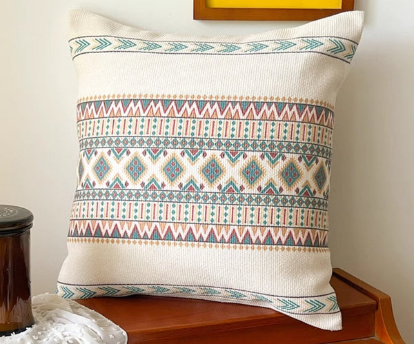 Bohemian Decorative Sofa Pillows, Modern Square Pillows for Couch, Geometric Modern Pillow Covers, Oriental Decorative Throw Pillows for Dining Room-HomePaintingDecor