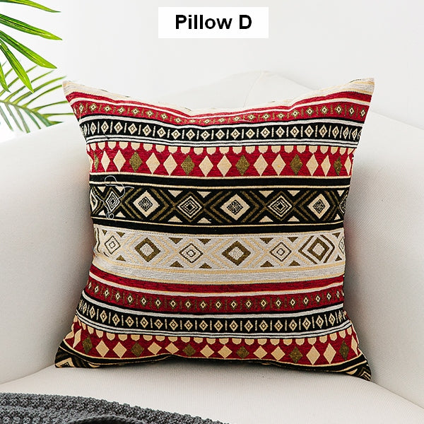 Bohemian Decorative Sofa Pillows, Geometric Pattern Chenille Throw Pillow for Couch, Decorative Throw Pillows-HomePaintingDecor