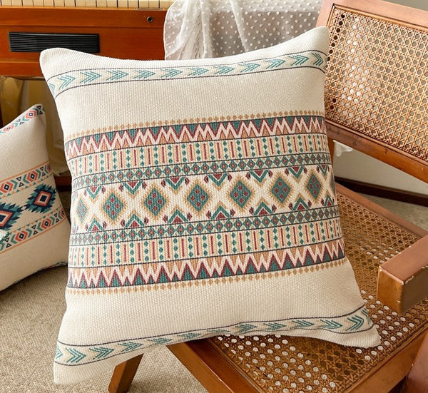 Bohemian Decorative Sofa Pillows, Modern Square Pillows for Couch, Geometric Modern Pillow Covers, Oriental Decorative Throw Pillows for Dining Room-HomePaintingDecor