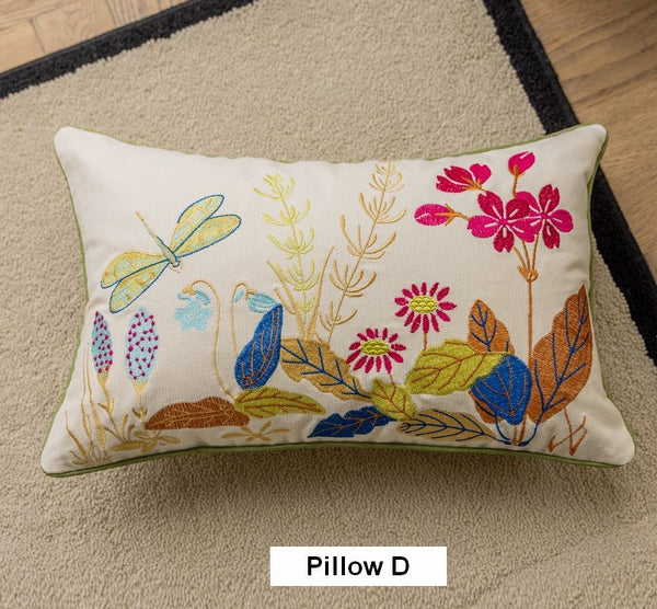 Modern Decorative Pillows for Couch, Butterfly Dragonfly Cotton and linen Pillow Cover, Decorative Throw Pillows for Living Room, Decorative Sofa Pillows-HomePaintingDecor