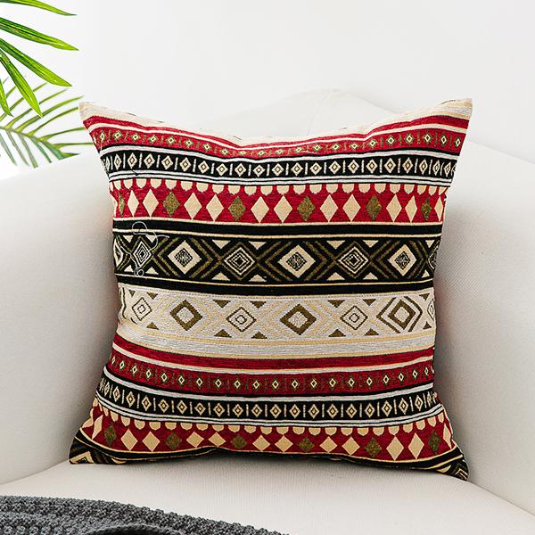 Bohemian Decorative Sofa Pillows, Geometric Pattern Chenille Throw Pillow for Couch, Decorative Throw Pillows-HomePaintingDecor