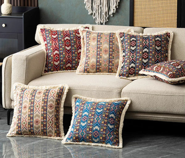 Bohemian Decorative Sofa Pillows for Living Room, Oriental Throw Pillow for Couch, Modern Geometric Decorative Throw Pillows for Bedroom-HomePaintingDecor