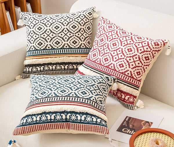 Contemporary Modern Pillow Covers, Square Pillows for Couch, Oriental Decorative Throw Pillows for Bedroom, Bohemian Decorative Sofa Pillows-HomePaintingDecor