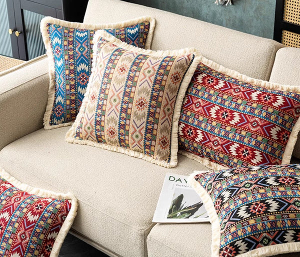 Unique Decorative Throw Pillows, Bohemian Decorative Sofa Pillows for Living Room, Extra Large Modern Geometric Pillows, Oriental Throw Pillow for Couch-HomePaintingDecor