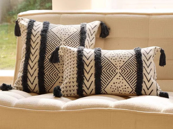 Decorative Sofa Pillow Covers, Oriental Square Pillows for Couch, Decorative Throw Pillows for Dining Room, Bohemian Geometric Modern Pillows-HomePaintingDecor