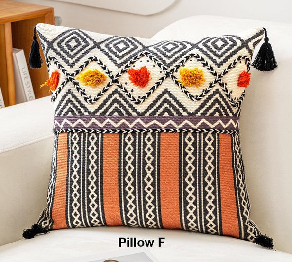 Geometric Modern Pillows, Decorative Throw Pillows for Living Room, Bohemian Decorative Sofa Pillows, Oriental Square Pillows for Couch-HomePaintingDecor