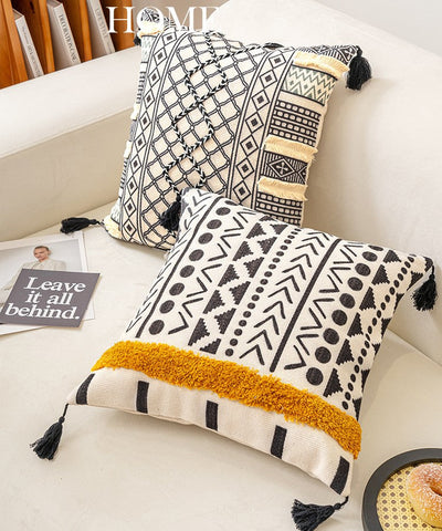 Unique Oriental Square Pillows for Bedroom, Geometric Modern Pillow Covers, Bohemian Decorative Sofa Pillows, Decorative Throw Pillows for Couch-HomePaintingDecor