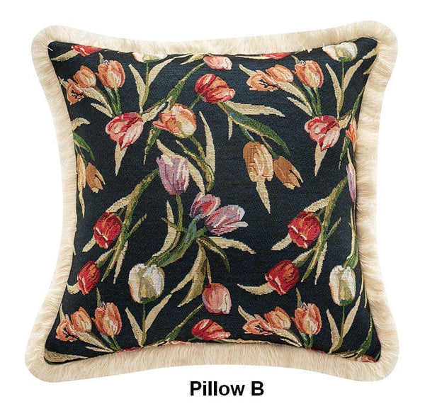 Tulip Flower Pillow Covers, Large Flower Decorative Pillows for Bedroom, Decorative Sofa Pillows for Couch, Farmhouse Decorative Pillows-HomePaintingDecor