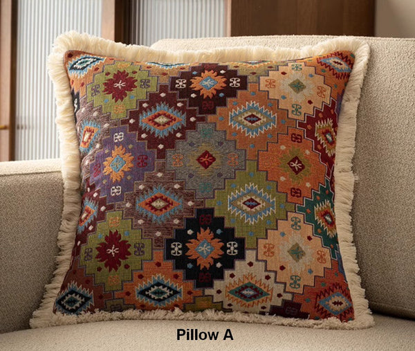 Bohemian Decorative Sofa Pillows for Living Room, Flower Decorative Pillows for Bedroom, Extra Large Modern Geometric Pillows-HomePaintingDecor