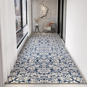 Bedroom Runner Rugs, Stain-resistant Non Slip Entrance Hallway Runners, Extra Long Narrow Blue Runner Rugs, Modern Long Hallway Runners, Contemporary Entryway Runner Rug Ideas-HomePaintingDecor