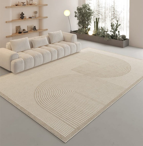 Modern Rugs under Coffee Table, Contemporary Floor Carpets under Sofa, Bedroom Modern Rugs, Modern Area Rug in Living Room-HomePaintingDecor