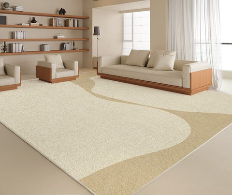 Soft Contemporary Rugs for Bedroom, Rectangular Modern Rugs under Sofa, Large Modern Rugs in Living Room, Dining Room Floor Carpets, Modern Rugs for Office-HomePaintingDecor