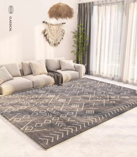 Morocco Contemporary Rug Ideas for Living Room, Hallway Modern Runner Rugs, Modern Runner Rugs Next to Bed, Large Modern Rugs for Dining Room-HomePaintingDecor