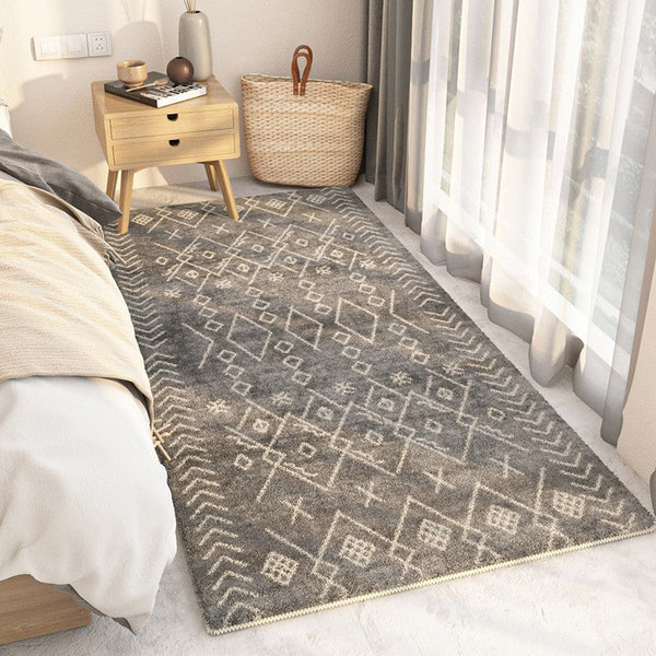 Thick Modern Rugs Next to Bed, Entryway Modern Runner Rugs, Contemporary Modern Rugs for Living Room, Modern Runner Rugs for Hallway-HomePaintingDecor