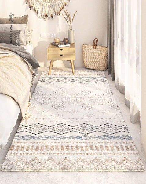 Contemporary Modern Rugs for Living Room, Thick Modern Rugs Next to Bed, Entryway Modern Runner Rugs, Modern Runner Rugs for Hallway-HomePaintingDecor