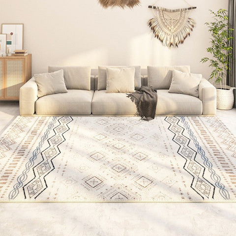 Washable Bathroom Runner Rugs, Morocco Contemporary Rug Ideas for Living Room, Modern Runner Rugs Next to Bed, Large Modern Rugs for Dining Room-HomePaintingDecor