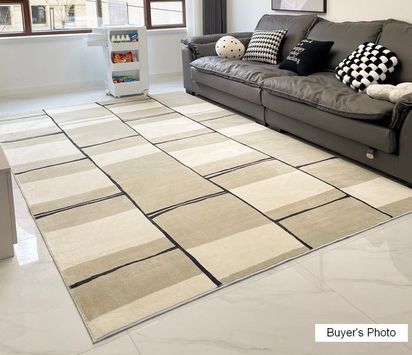 Bedroom Modern Floor Rugs, Modern Area Rug for Living Room, Contemporary Soft Rugs under Sofa, Large Area Rugs for Office-HomePaintingDecor