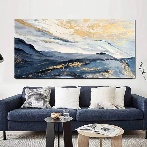 Acrylic Abstract Painting Behind Couch, Buy Paintings Online, Large Painting on Canvas, Living Room Wall Art Paintings, Simple Acrylic Painting Ideas-HomePaintingDecor