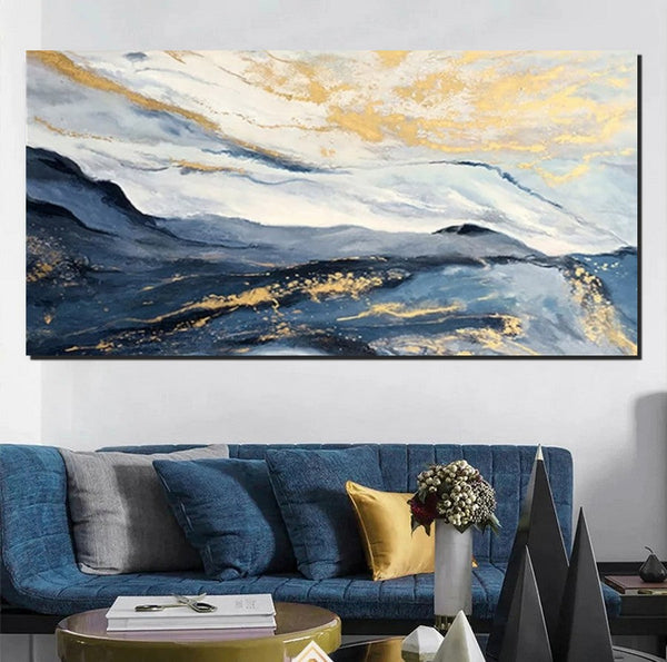 Acrylic Abstract Painting Behind Couch, Buy Paintings Online, Large Painting on Canvas, Living Room Wall Art Paintings, Simple Acrylic Painting Ideas-HomePaintingDecor