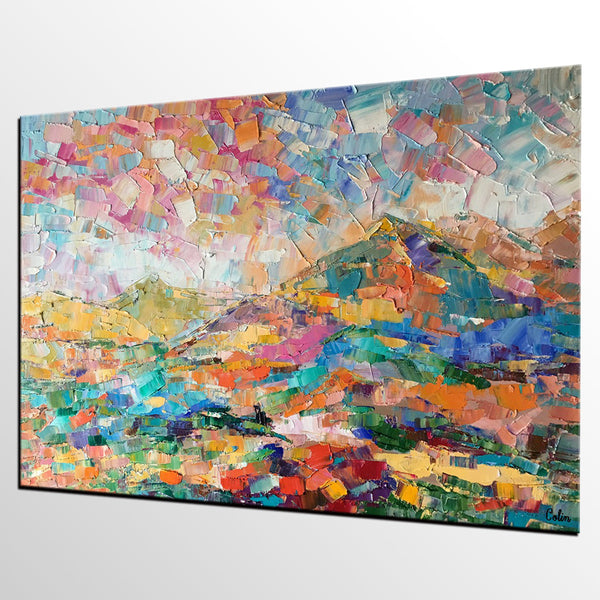 Custom Abstract Painting, Abstract Mountain Landscape Painting, Oil Painting, Heavy Texture Art-HomePaintingDecor