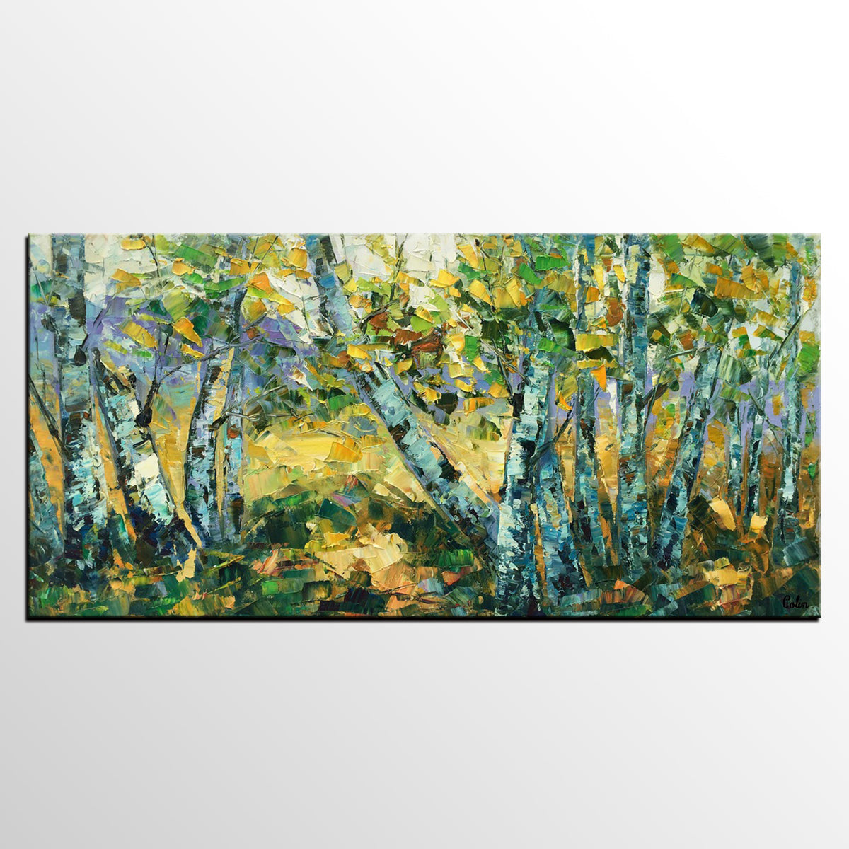 Landscape Wall Art Paintings, Custom Palette Knife Paintings, Autumn Tree Painting, Impression Painting, Landscape Painting on Canvas-HomePaintingDecor