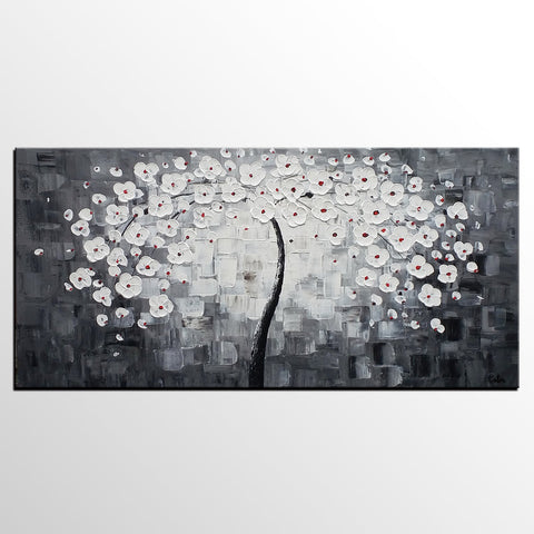 Custom Extra Large Painting, Flower Tree Painting, Abstract Art Paintings-HomePaintingDecor