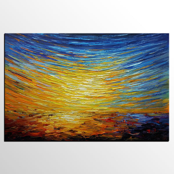 Abstract Landscape Painting, Custom Canvas Painting for Sale, Large Oil Painting on Canvas, Palette Knife Paintings, Buy Art Online-HomePaintingDecor