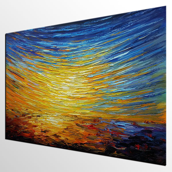 Abstract Landscape Painting, Custom Canvas Painting for Sale, Large Oil Painting on Canvas, Palette Knife Paintings, Buy Art Online-HomePaintingDecor