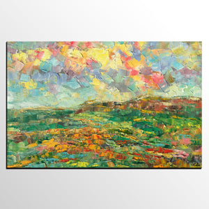 Abstract Mountain Painting, Mountain Landscape Painting, Custom Original Painting Painting on Canvas, Heavy Texture Paintings-HomePaintingDecor