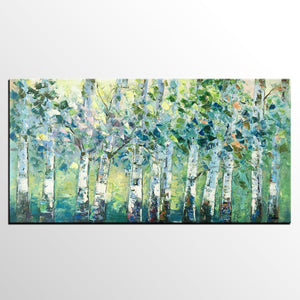 Spring Tree Painting, Original Painting, Custom Extra Large Painting, Oil Painting for Dining Room-HomePaintingDecor